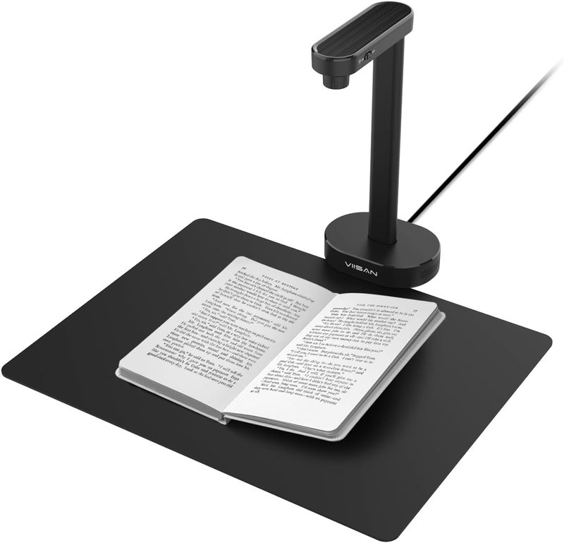 Viisan كاميرا ماسح المستندات A8401: إخراج 16 ميجابكسل، كاميرا USB محمولة للكمبيوتر المحمول/سطح المكتب، تصحيح الميل، مسح مستندات متعددة الصفحات، تقنية التعرف الضوئي على الحروف (OCR) والنص إلى كلام (TTS)، تعمل مع ويندوز وماك أو إس - Image 1